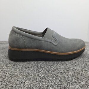 Clarks Zylah Sky Gray Suede Wedge Loafers Women’s 8.5 NWT